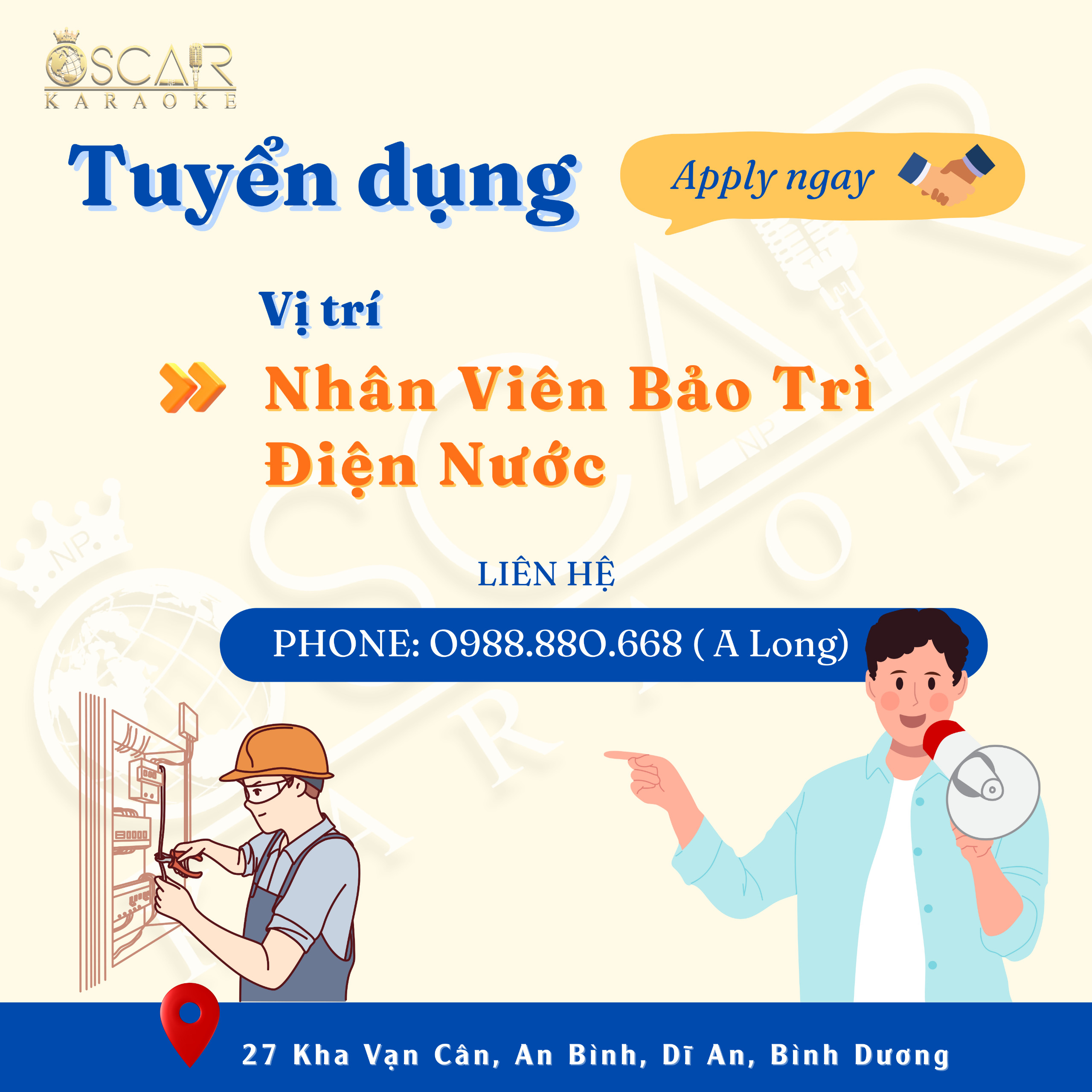 Tuyển nhân viên điện nước