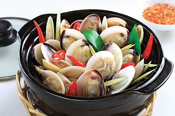 nghêu hấp sả